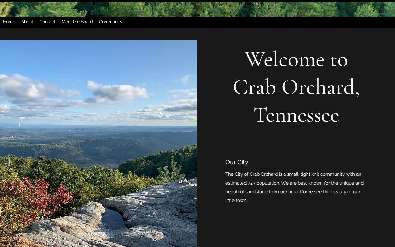 Official Crab Orchard city page with City Hall contact information
